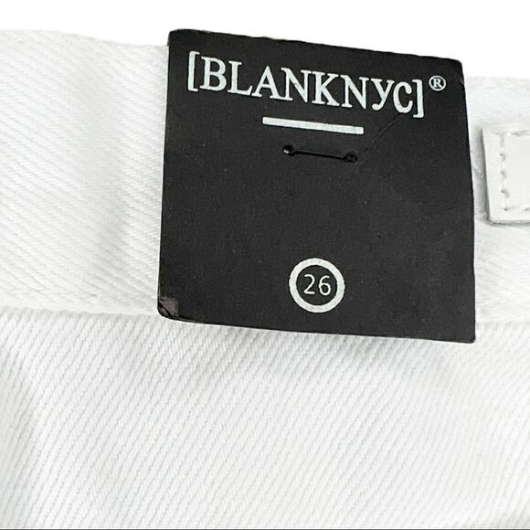 BLANKNYC Hi Rise Ridge Distressed Shorts in White - Picture 4 of 9